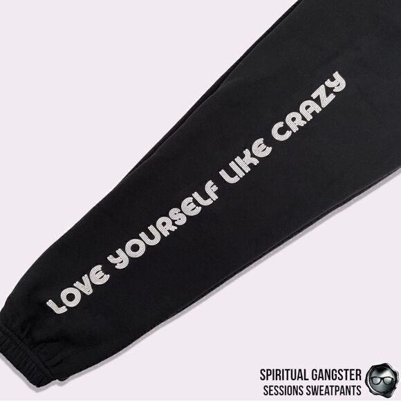 SPIRITUAL GANGSTER WOMEN LOVE YOURSELF SESSIONS JOGGER SWEATPANTS VINTAGE BLACK - Picture 9 of 16